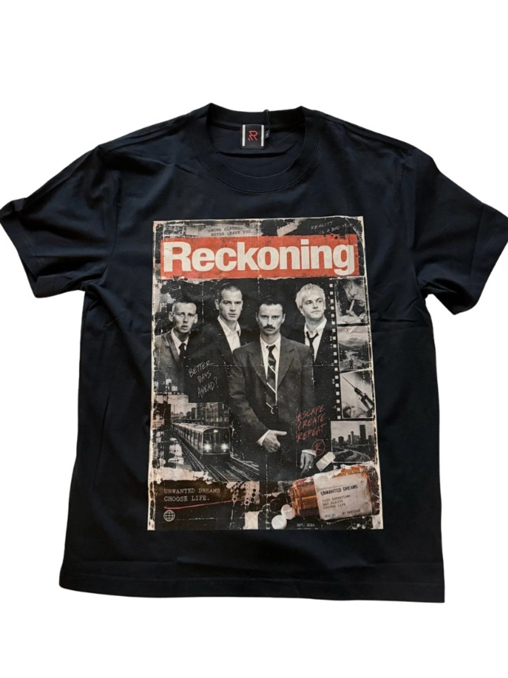 Reckoning “Reality Chose Me” Distressed Poster Tee — Men’s Large, 100% Cotton, D
